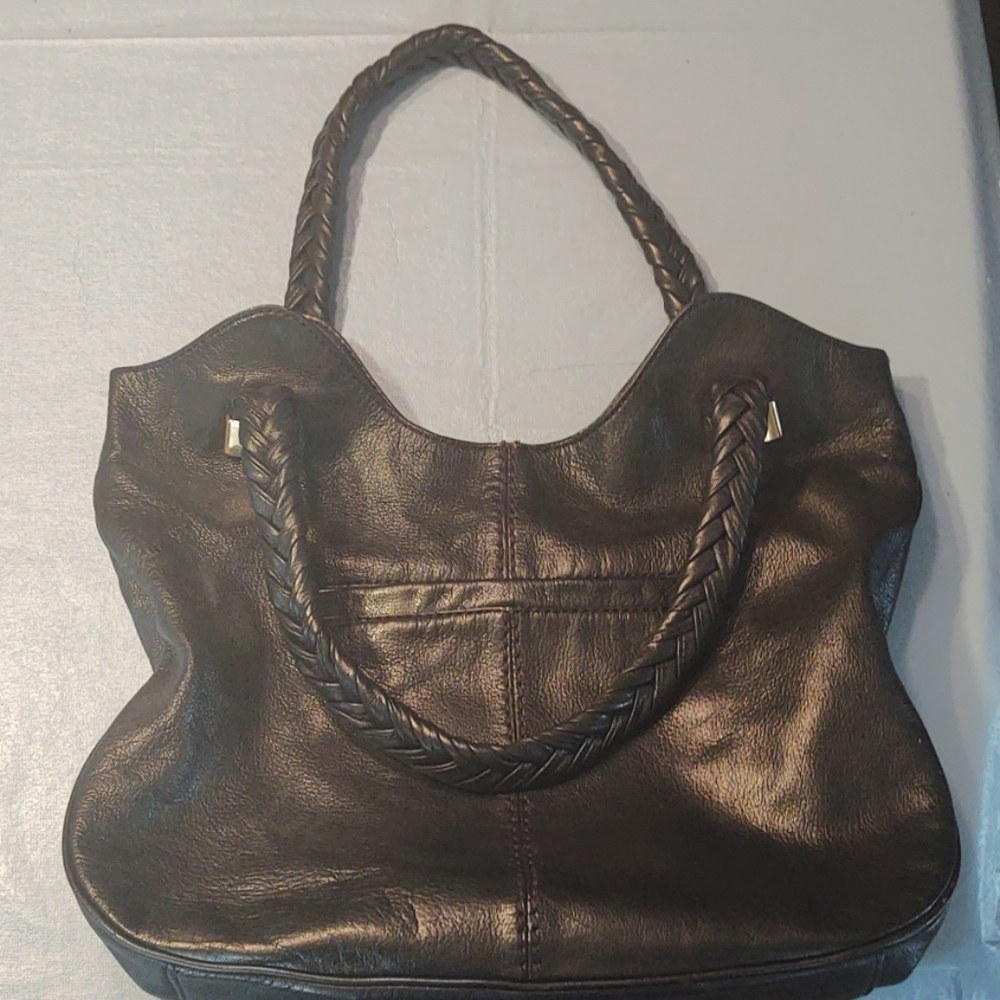 Black leather Antonio Melani large handbag